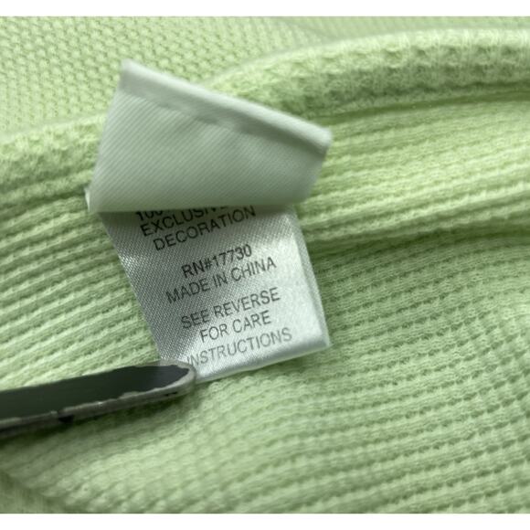 Circo Target Green Thermal Waffle Weave Knit Baby Blanket Cat Mouse *READ* - Picture 8 of 12
